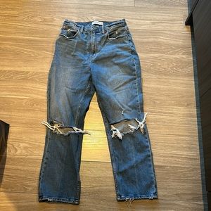Abercrombie & fitch ankle straight ultra high rise jeans
